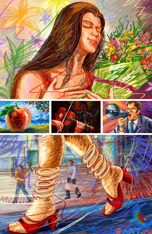 PSD Illustrations - Drawings briefly 13