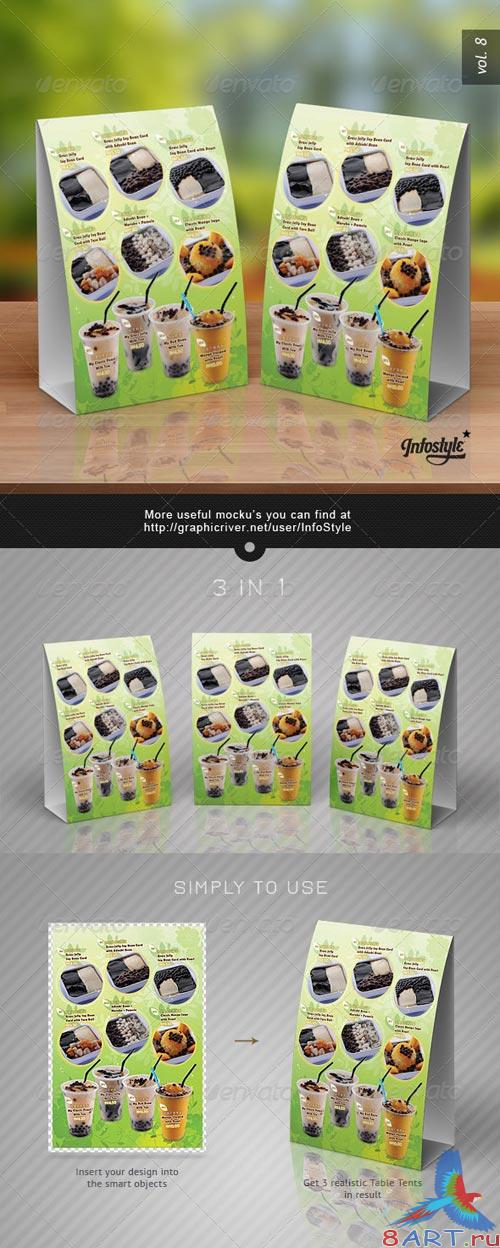 GraphicRiver Paper Table Tent Mock-up Template Vol.8