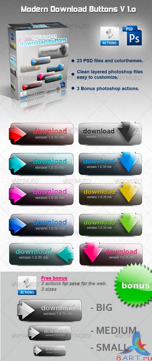 GraphicRiver - Modern Download Buttons V1.0