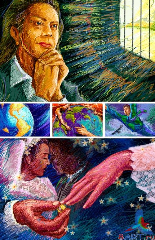 PSD Illustrations - Drawings briefly 7