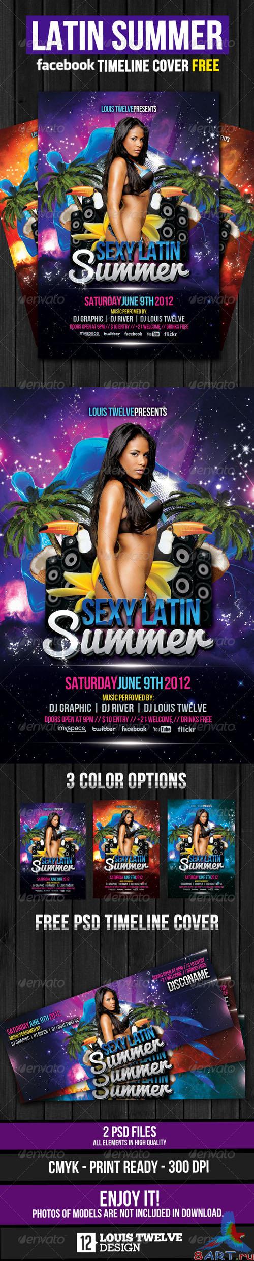 GraphicRiver - Latin Summer Party Flyer + Facebook Timeline 2332613