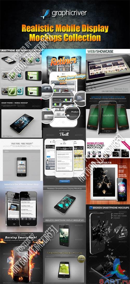 GraphicRiver Realistic Mobile Display Mockups Collection
