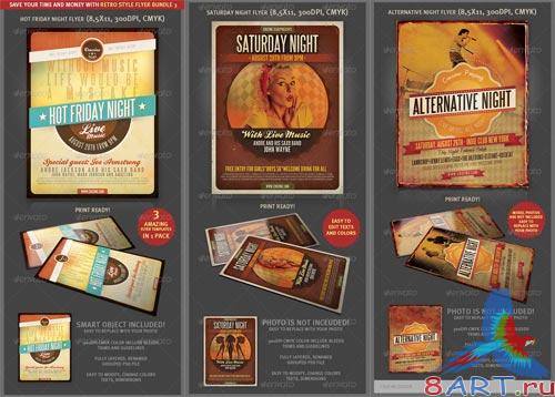 GraphicRiver Retro Style Flyer Bundle 3