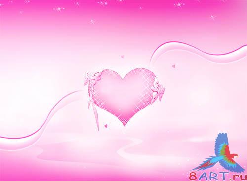 PSD - Pink Heart Template PSD - Pink Heart Template