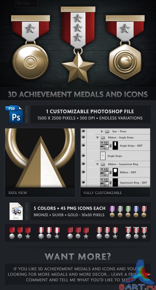 GraphicRiver - 3D Achievement Medals and Icons