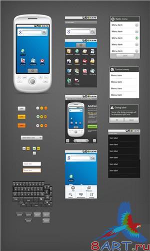 PSD �������� - Android GUI PSD Vector Kit