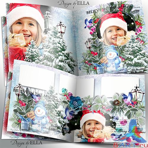 Шаблон новогодней фотокниги да кластеры-Счастливого Рождества Шаблон новогодней фотокниги равным образом кластеры-Счастливого Рождества