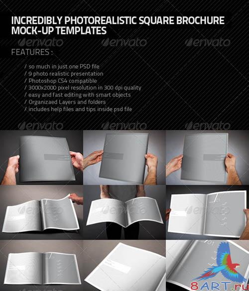 GraphicRiver Photorealistic Square Brochure Mock-up GraphicRiver Photorealistic Square Brochure Mock-up