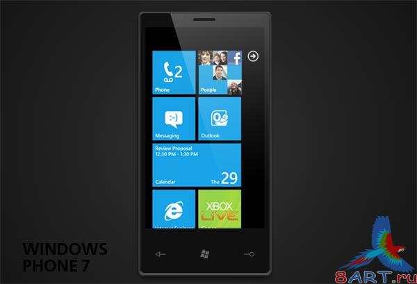 Windows Phone 7 PSD-template 