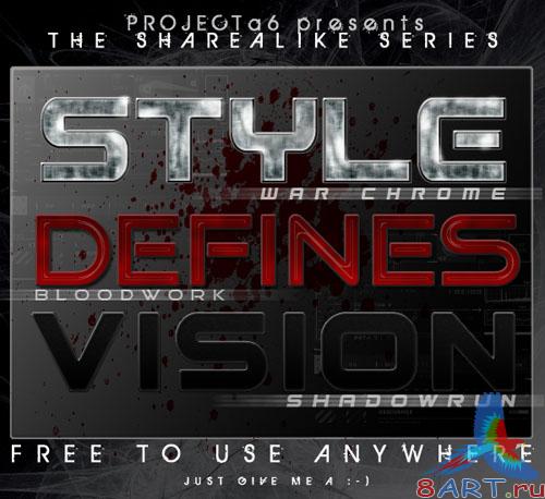 Styles for Photoshop - Sharealike Series Text