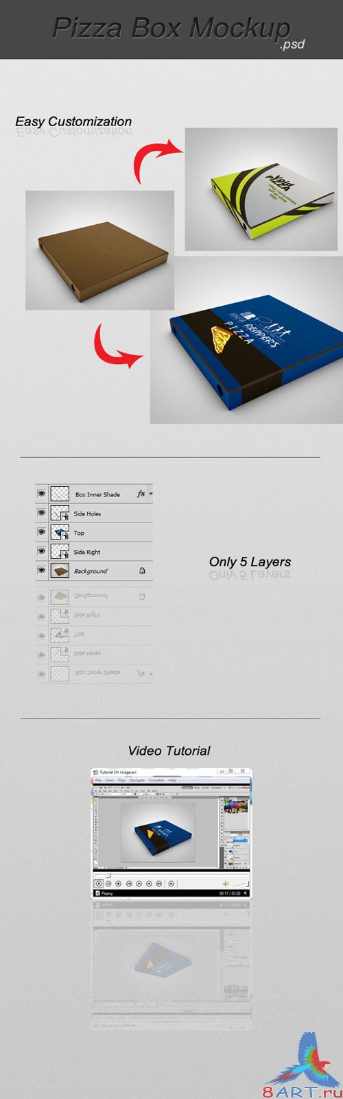 PSD Template - Pizza Box Mockup