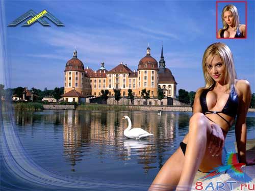 Шаблон чтобы фотомонтажа "Лебединое озеро" Шаблон чтобы фотомонтажа "Лебединое озеро"