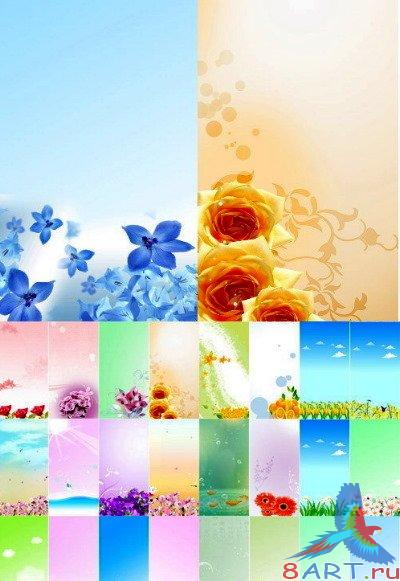 30 Floral Banners  PSD 