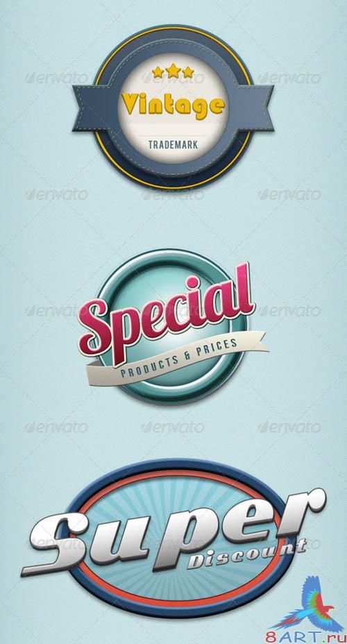 GraphicRiver 8 Retro Vintage Badges