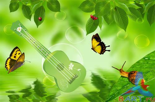 PSD - Green Guitar Template