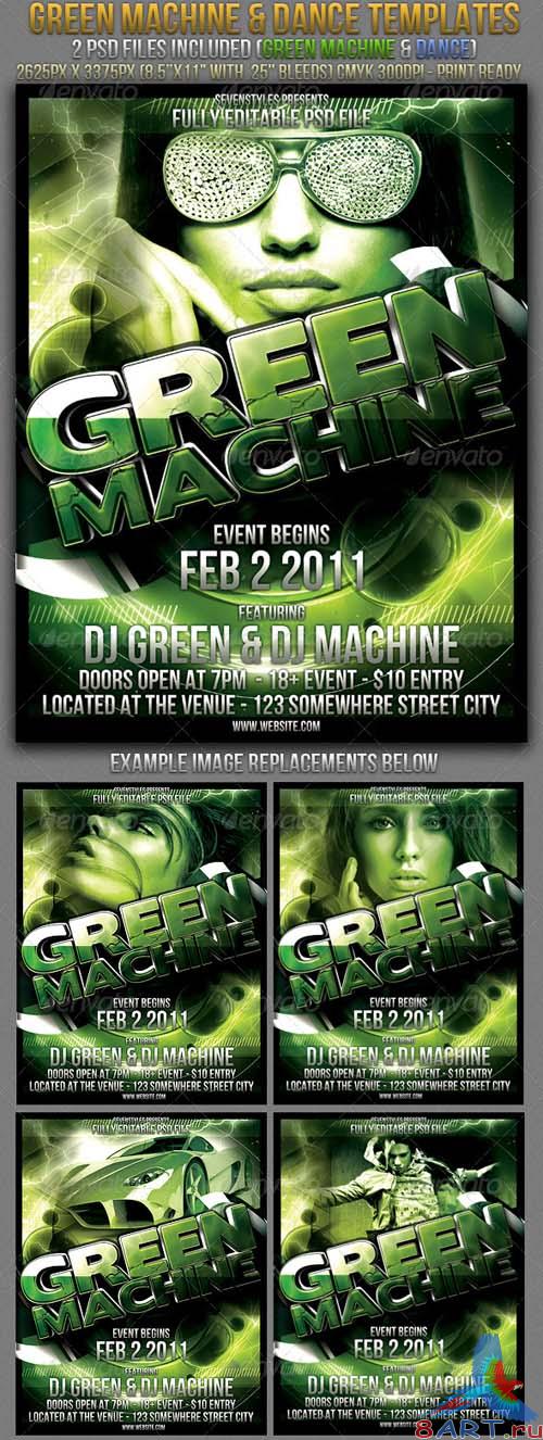 GraphicRiver Machine & Dance Poster Templates