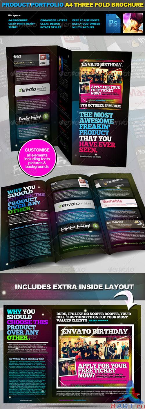 Portfolio A4 Three Fold Brochure Layout