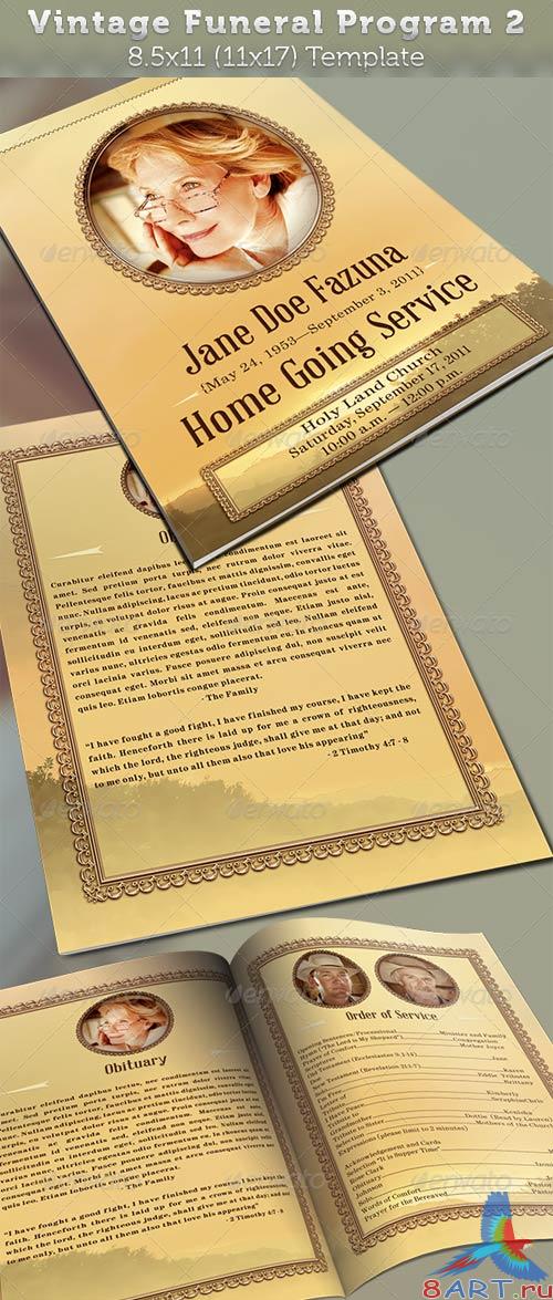 GraphicRiver Vintage Funeral Program Template 2 GraphicRiver Vintage Funeral Program Template 2