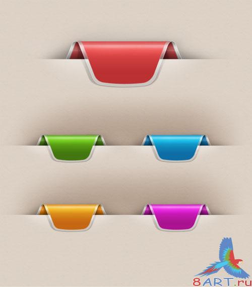 Colorful Web Ribbons Set