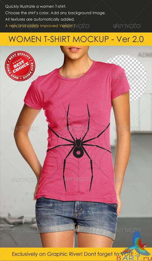GraphicRiver - Professional women T-Shirt Mock-up 157269