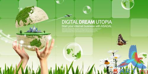 Spring Creative Design PSD layered material