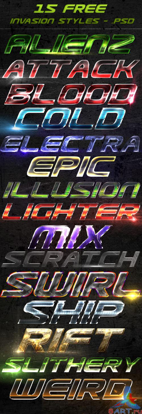 Invasion Text Photoshop Styles