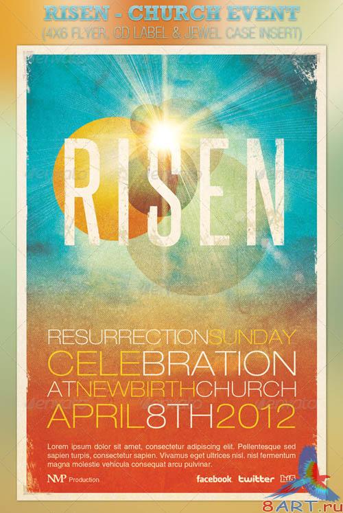 GraphicRiver Risen Church Event Flyer and CD Template