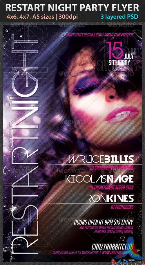 GraphicRiver Restart Night Party Flyer