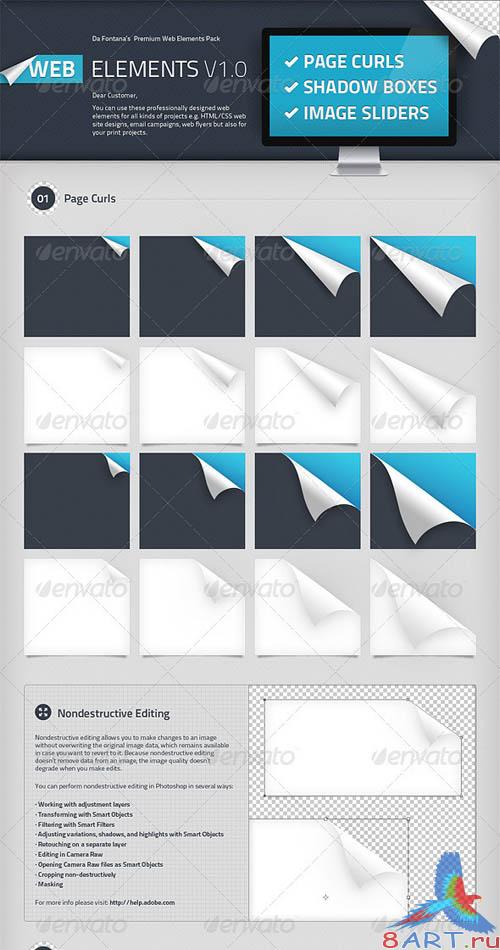 GraphicRiver Page Curls, Shadow Boxes, Image Sliders Elements GraphicRiver Page Curls, Shadow Boxes, Image Sliders Elements