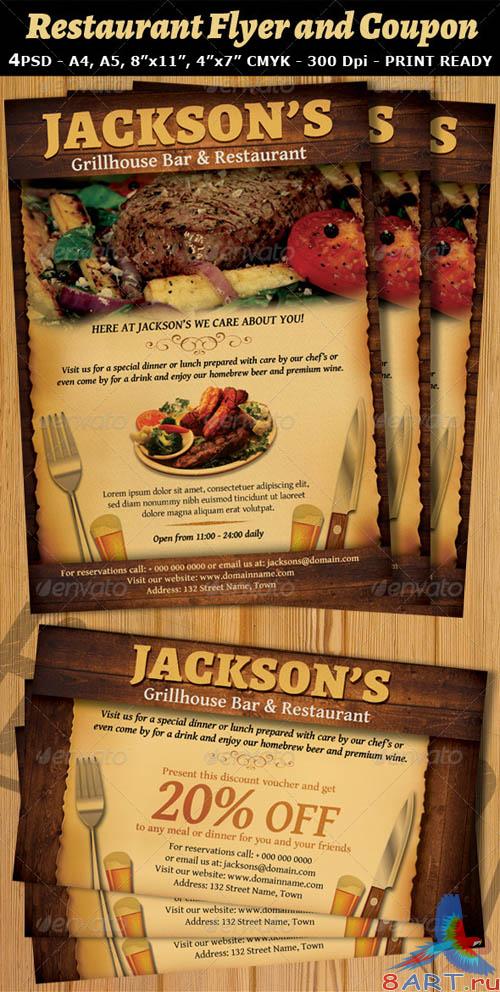 GraphicRiver Restaurant-Bar Magazine Ad or Flyer Template V2 GraphicRiver Restaurant-Bar Magazine Ad or Flyer Template V2