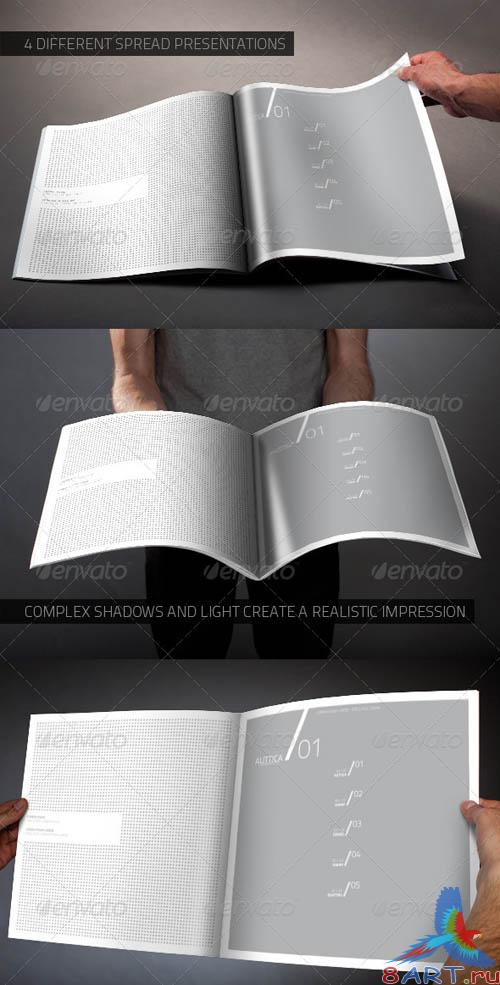 GraphicRiver Photorealistic Square Brochure Mock-up