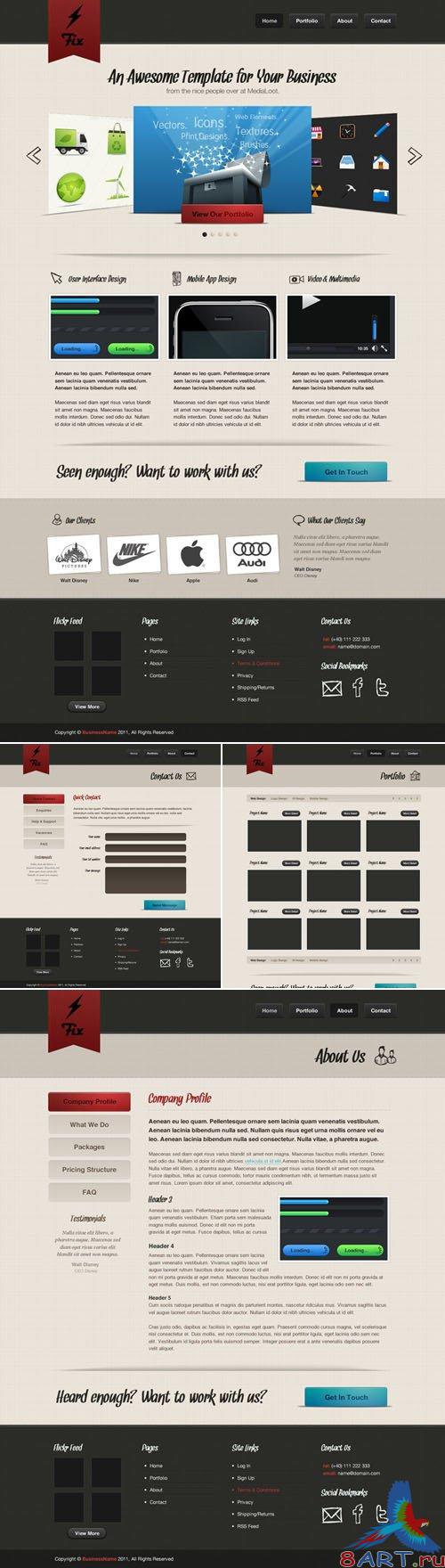 Fix Website PSD Template Fix Website PSD Template