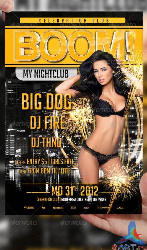 GraphicRiver BOOM New Year Flyer Template GraphicRiver BOOM New Year Flyer Template