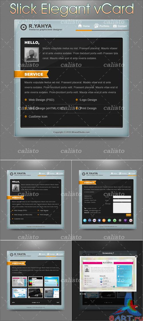 Slick Elegant vCard PSD Template Pack