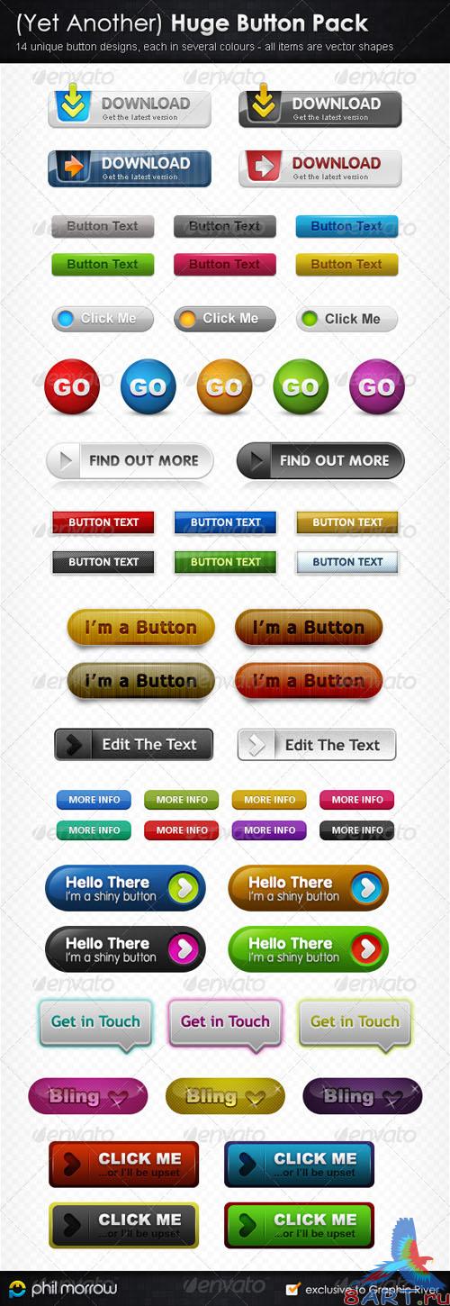 Yet Another Huge Button Pack - GraphicRiver