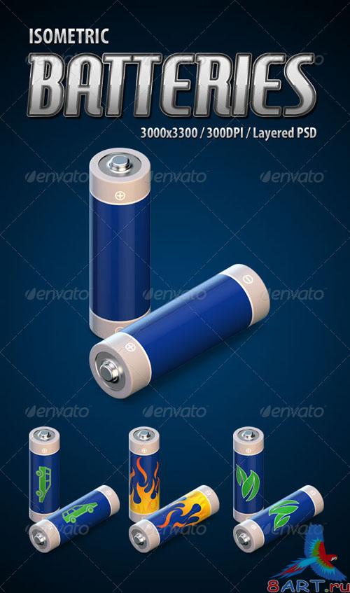 GraphicRiver - Isometric 3D Batteries 2393401 GraphicRiver - Isometric 3D Batteries 2393401