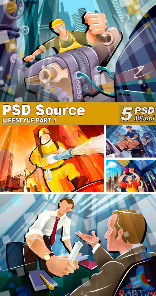 PSD Illustrations - Lifestyle 1 PSD Illustrations - Lifestyle 1