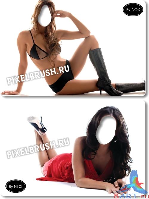 2 Шаблона "Девушки в белом фоне" 2 Шаблона "Девушки в белом фоне"