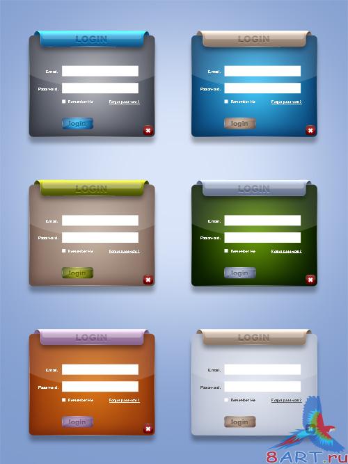 Login Boxes PSD