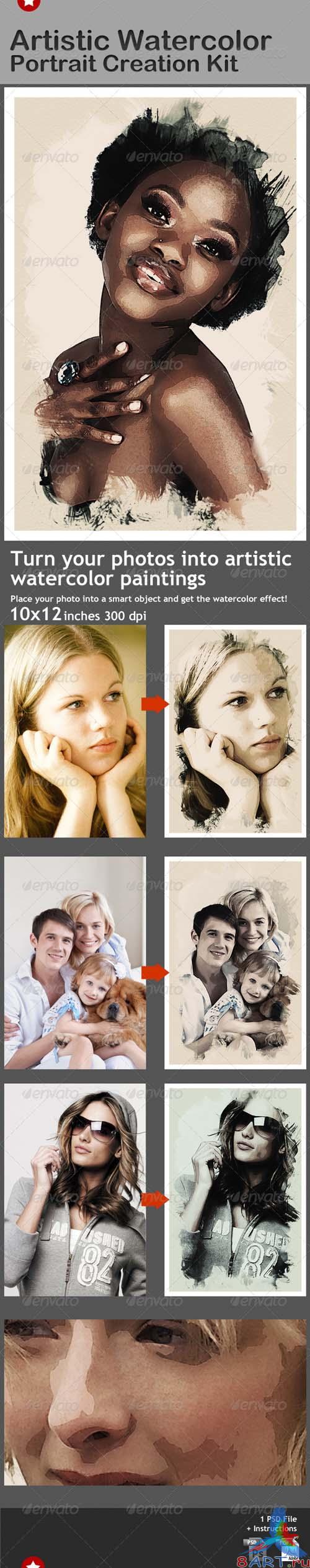 GraphicRiver Artistic Watercolor Portrait Creation Kit - REUPLOAD