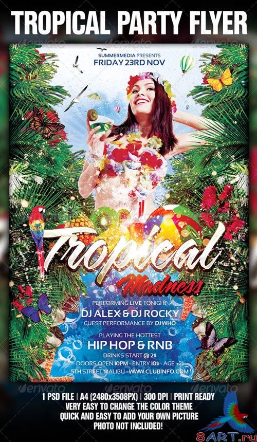 GraphicRiver Tropical Summer Madness Party Flyer / Poster