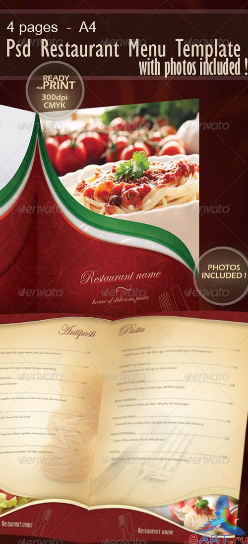 GraphicRiver Restaurant Menu template with photos incuded