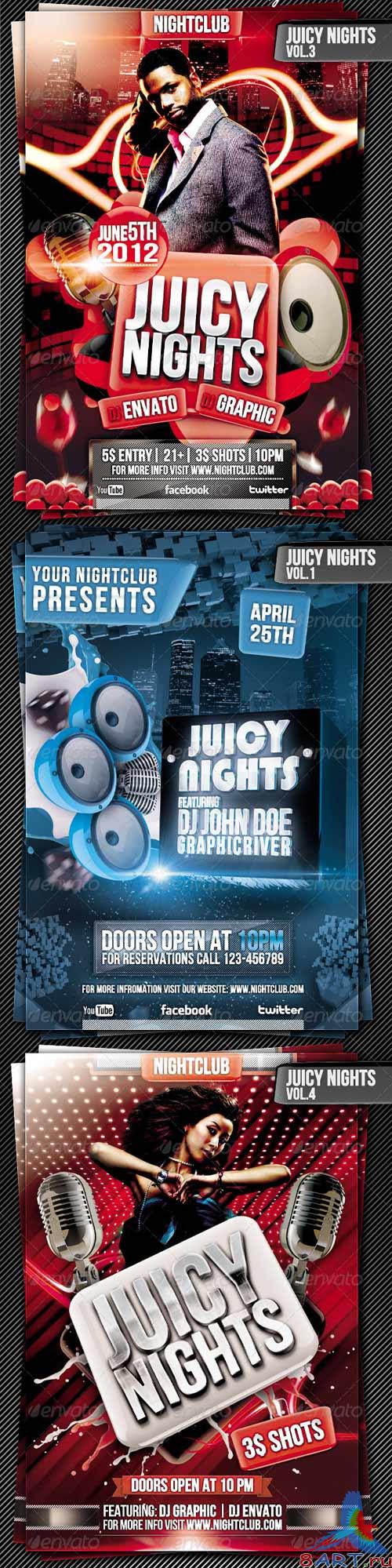 GraphicRiver Juicy Nights Flyer Template Bundle