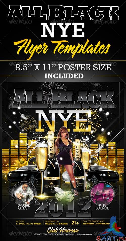 GraphicRiver All Black NYE Flyer Templates GraphicRiver All Black NYE Flyer Templates