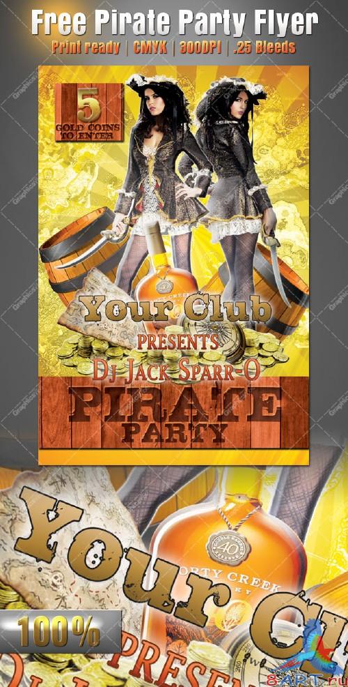 Pirate Party Flyer/Poster PSD Template