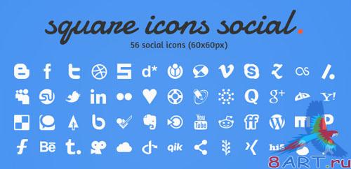 PSD Template - Social Square Icons