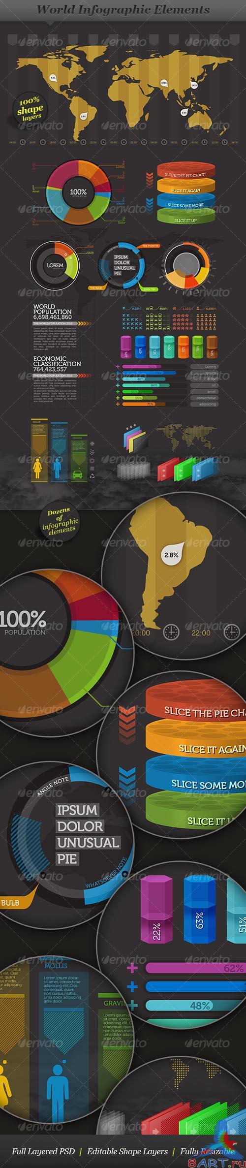 GraphicRiver World - Infographic Elements - Visual Information - REUPLOAD