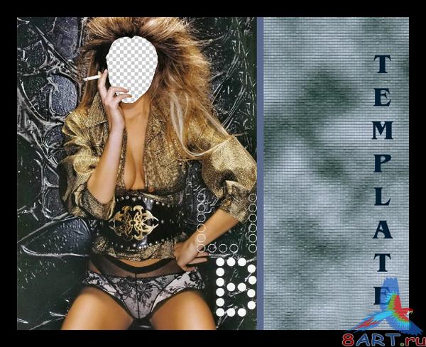 ������ � ������ ���� Photoshop -girl with a cigaret