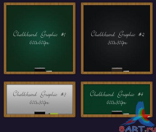 PSD Template - 4 Different Chalkboard
