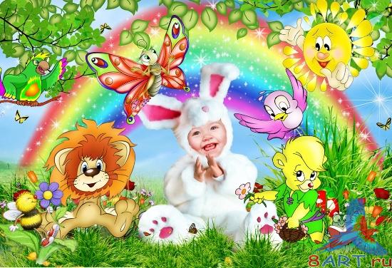 ������� ������ " �������� ������ " / Children's template "The Fluffy rabbit" .